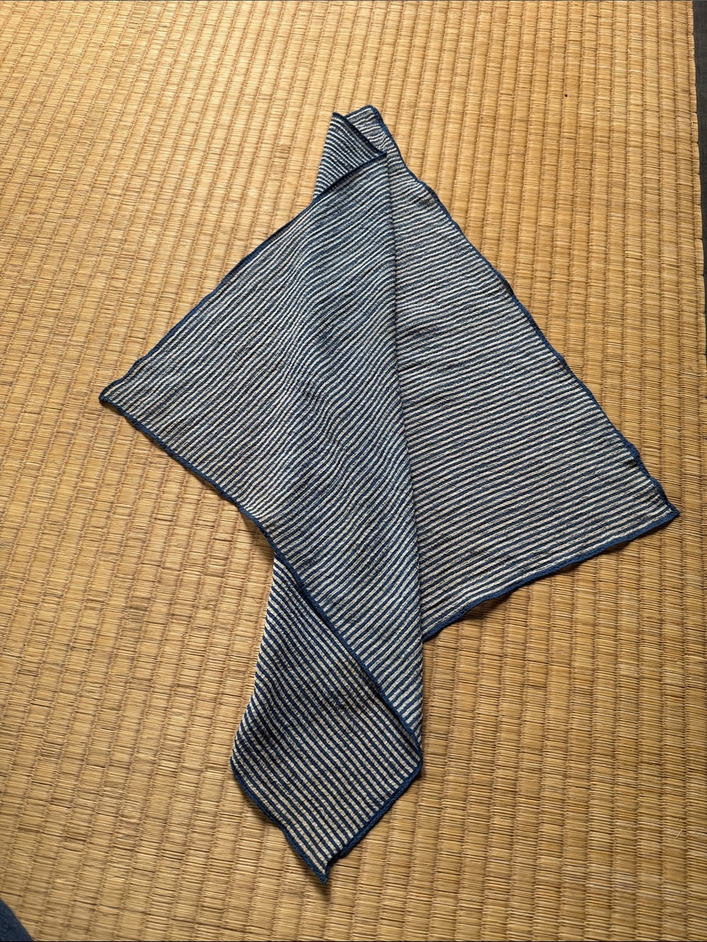 Striped Blue and White Square Scarf